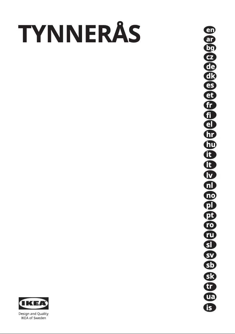 Page 1 de la notice Manuel utilisateur Ikea TYNNERÅS 705.679.52