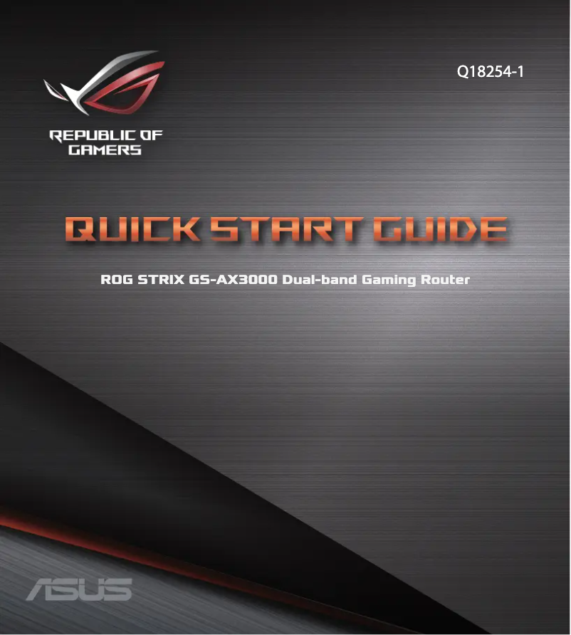 Page n°1 - Guide de démarrage rapide Asus ROG Strix GS-AX3000