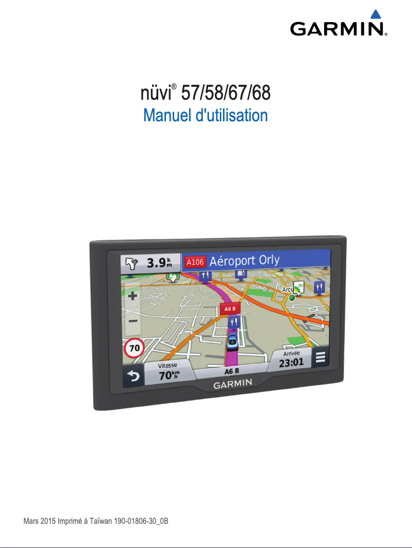 Page 1 de la notice Manuel utilisateur Garmin nüvi 68