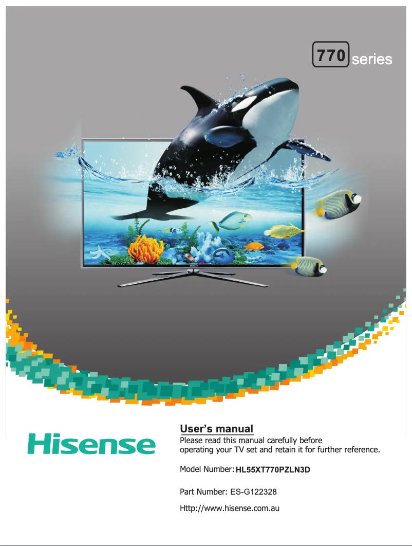 Page 1 de la notice Manuel utilisateur Hisense HL55XT770PZLN3D