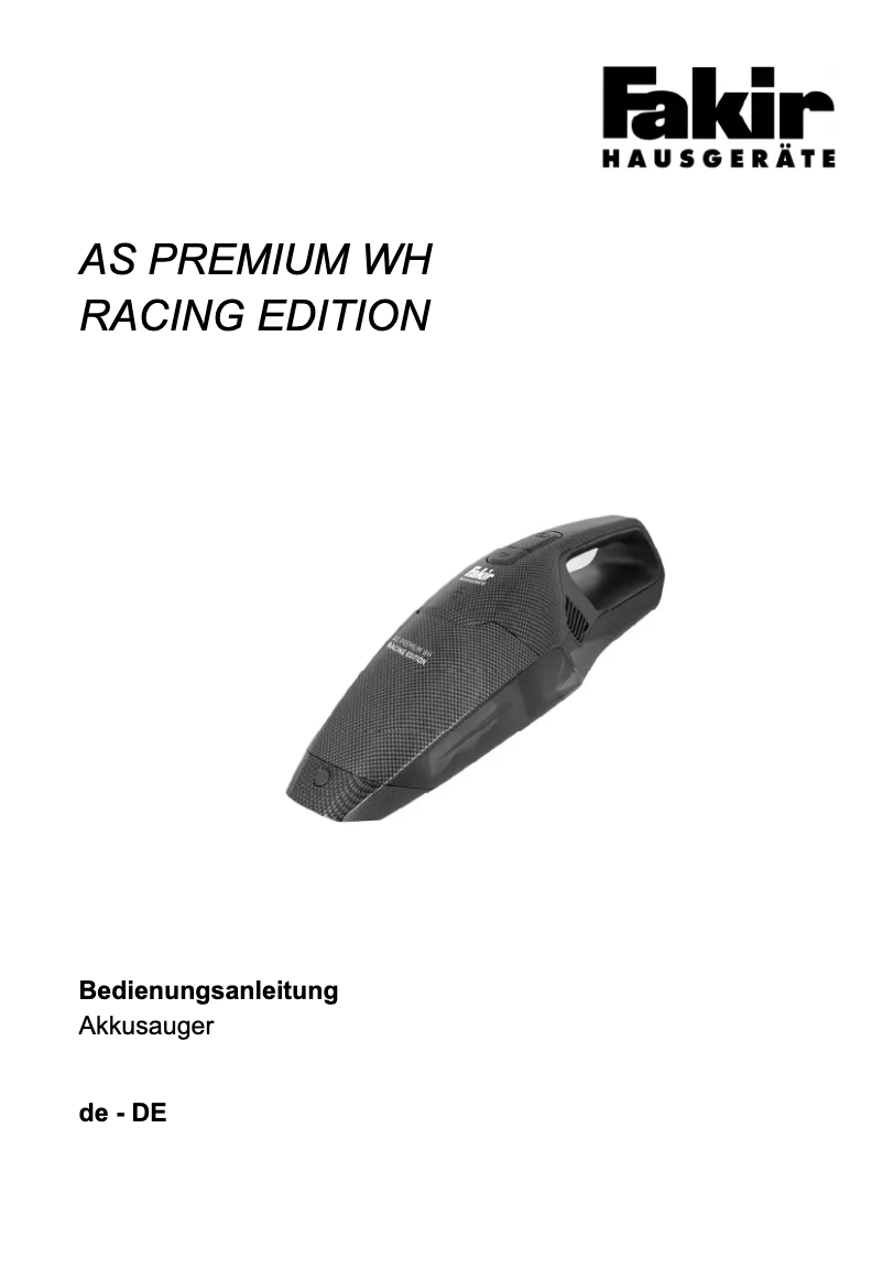 Page 1 de la notice Manuel utilisateur Fakir 3085003