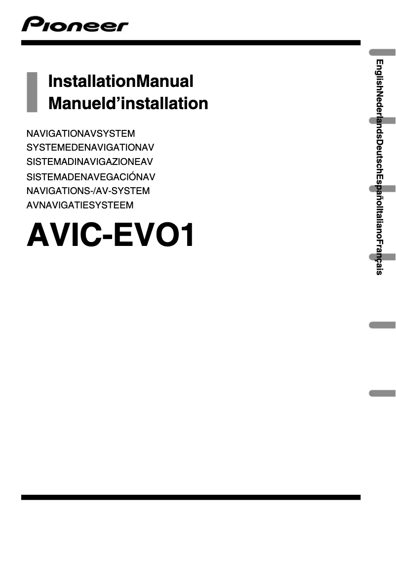 Page 1 de la notice Manuel utilisateur Pioneer AVIC-EVO1