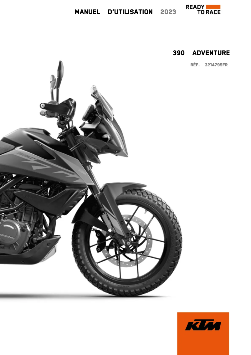 Page 1 de la notice Manuel utilisateur KTM 250 Adventure (2023)