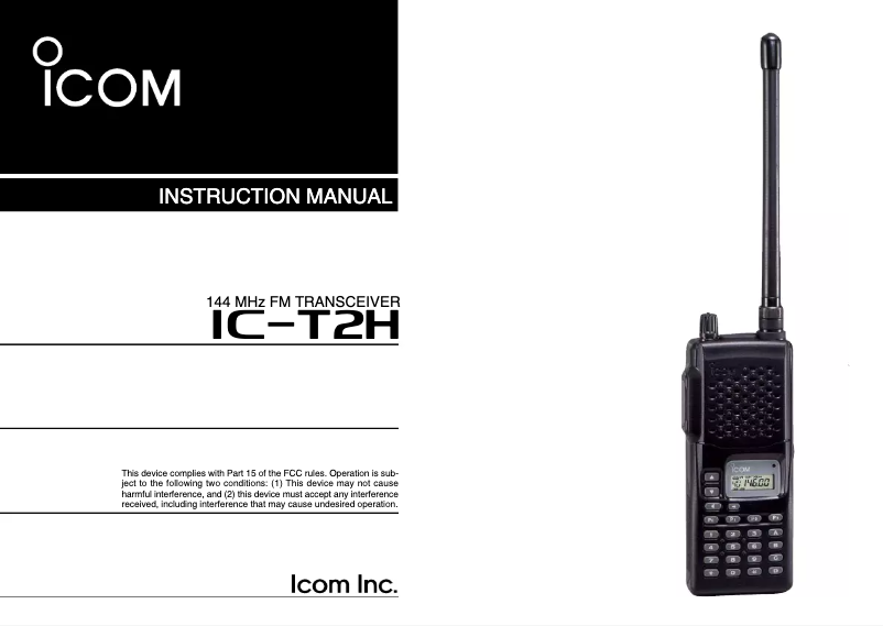 Page n°1 - Manuel utilisateur ICOM IC-T2H