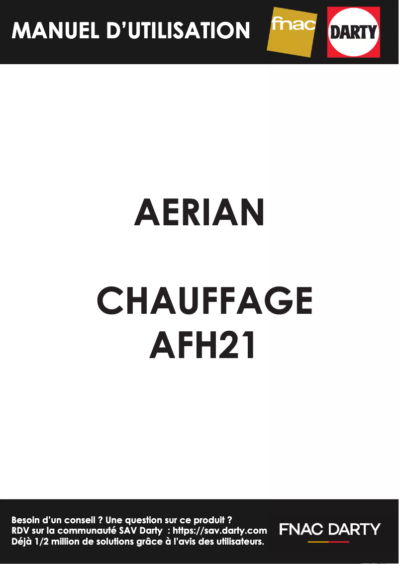 Image de la première page du manuel de l'appareil AFH21