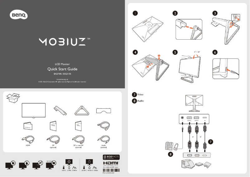 Page 1 de la notice Guide de démarrage rapide BenQ Mobiuz EX2710Q
