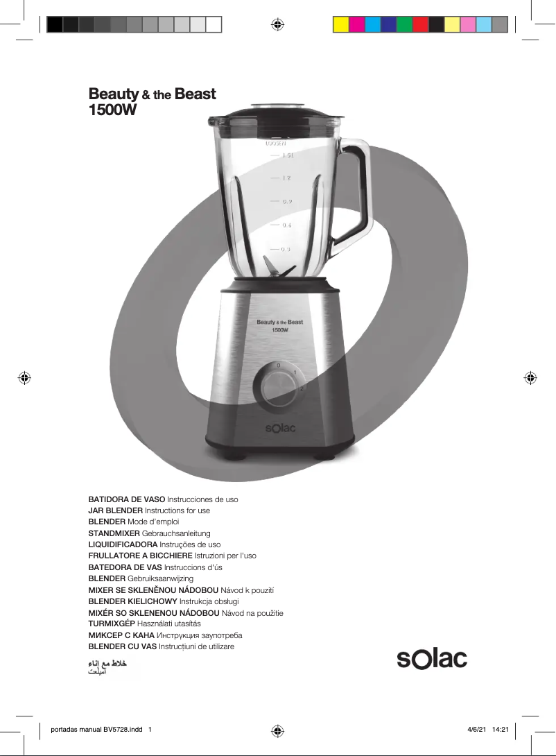 Page 1 de la notice Manuel utilisateur Solac Beauty & the Beast BV5728