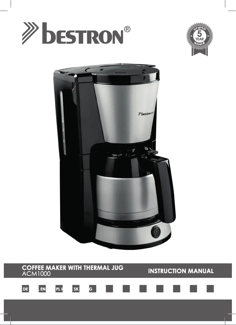 Page 1 de la notice Manuel utilisateur Bestron ACM1000CO