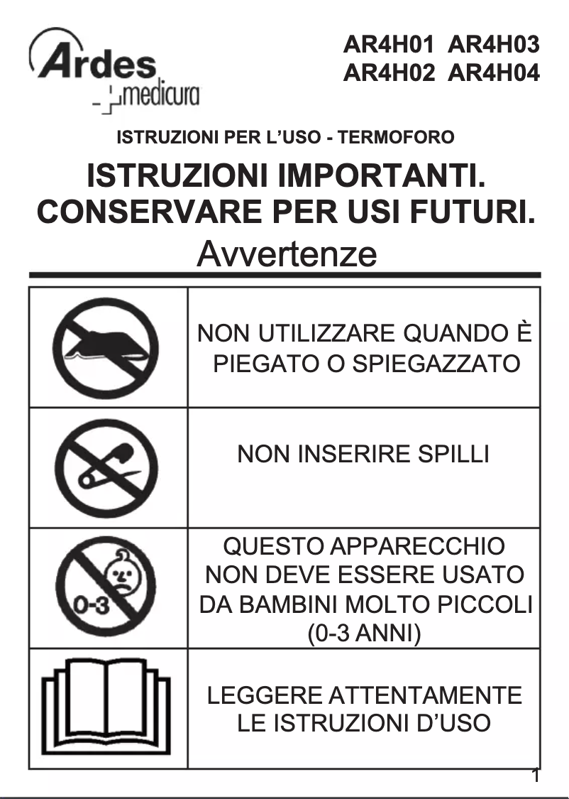 Image de la première page du manuel de l'appareil AR4H03