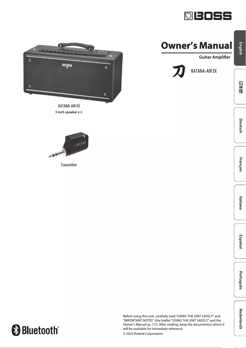 Page 1 de la notice Manuel utilisateur Boss KATANA-AIR EX