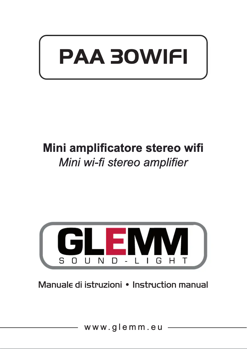 Page n°1 - Manuel utilisateur Glemm PAA 30WIFI