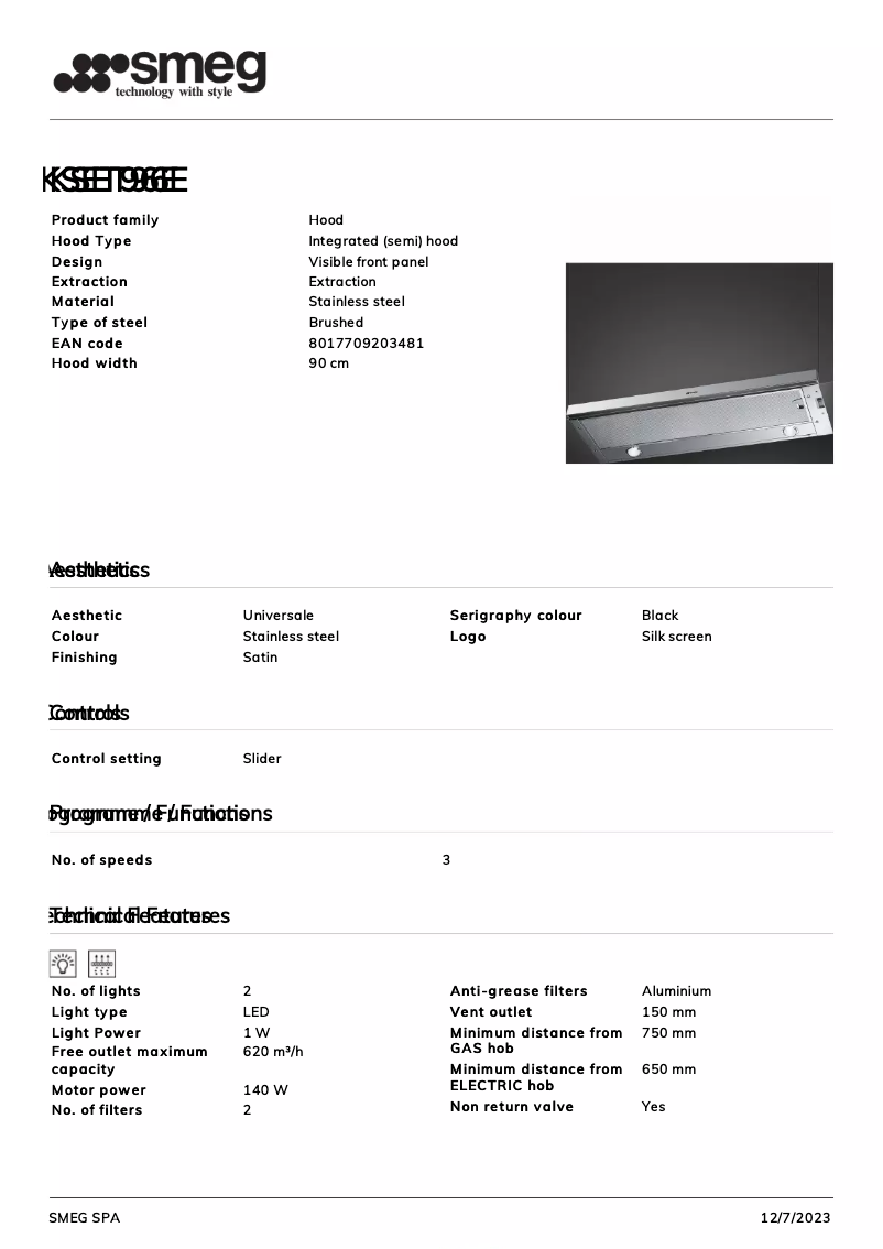 Image de la première page du manuel de l'appareil KSET96E