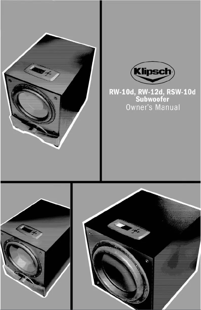 Page n°1 - Manuel utilisateur Klipsch RSW-10D