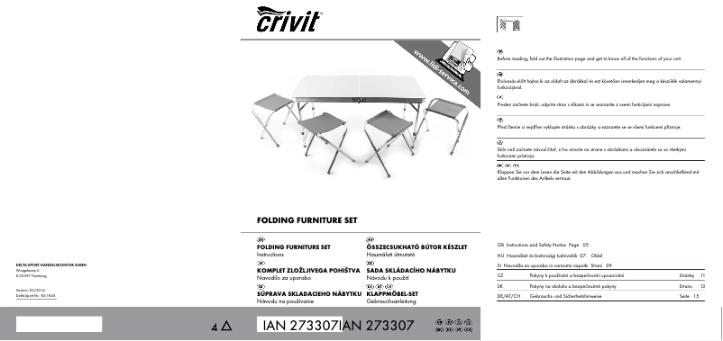 Page n°1 - Manuel utilisateur Crivit IAN 273307