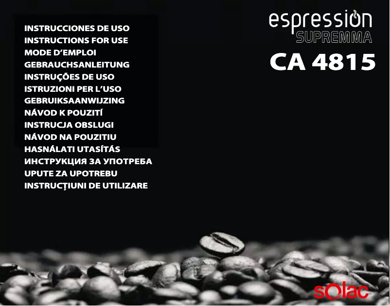 Page 1 de la notice Manuel utilisateur Solac Espression Supremma CA 4815