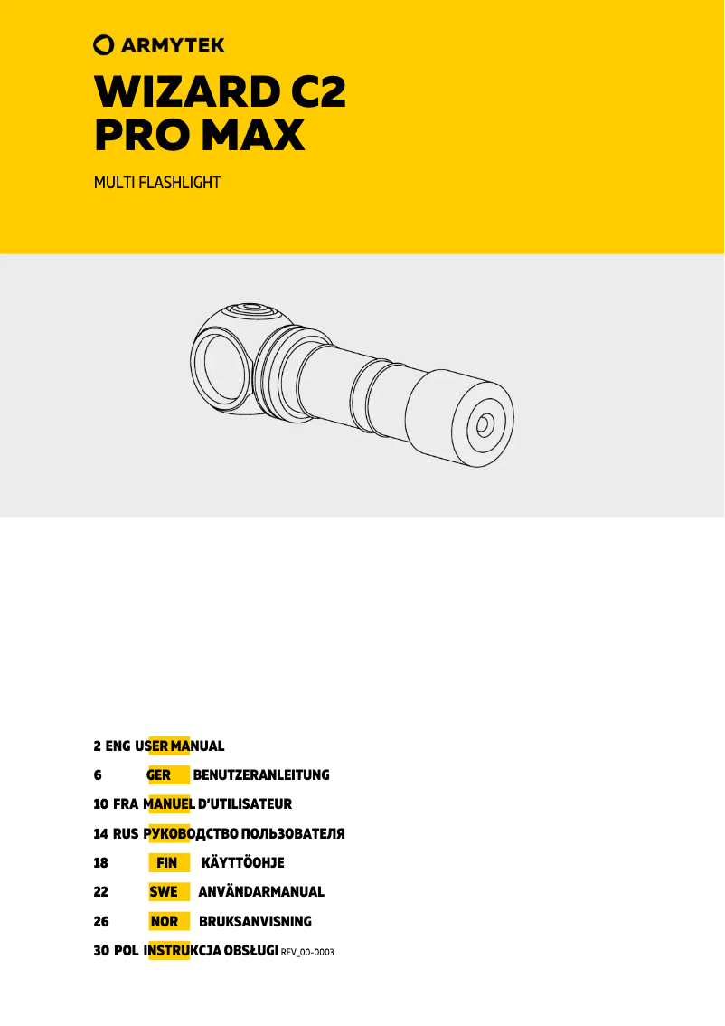 Page n°1 - Manuel utilisateur ArmyTek Wizard C2 Pro Max