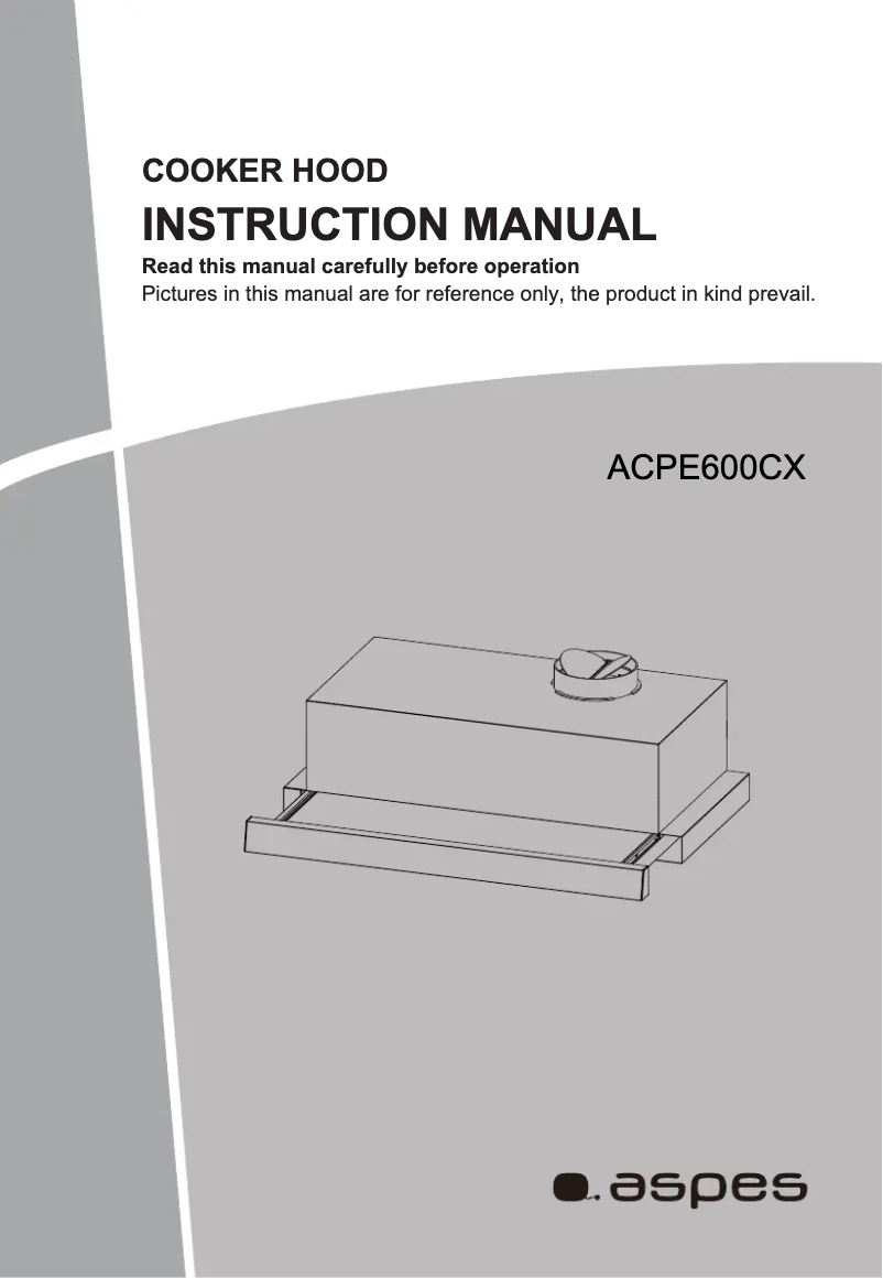 Page n°1 - Manuel utilisateur Aspes ACPE600CX