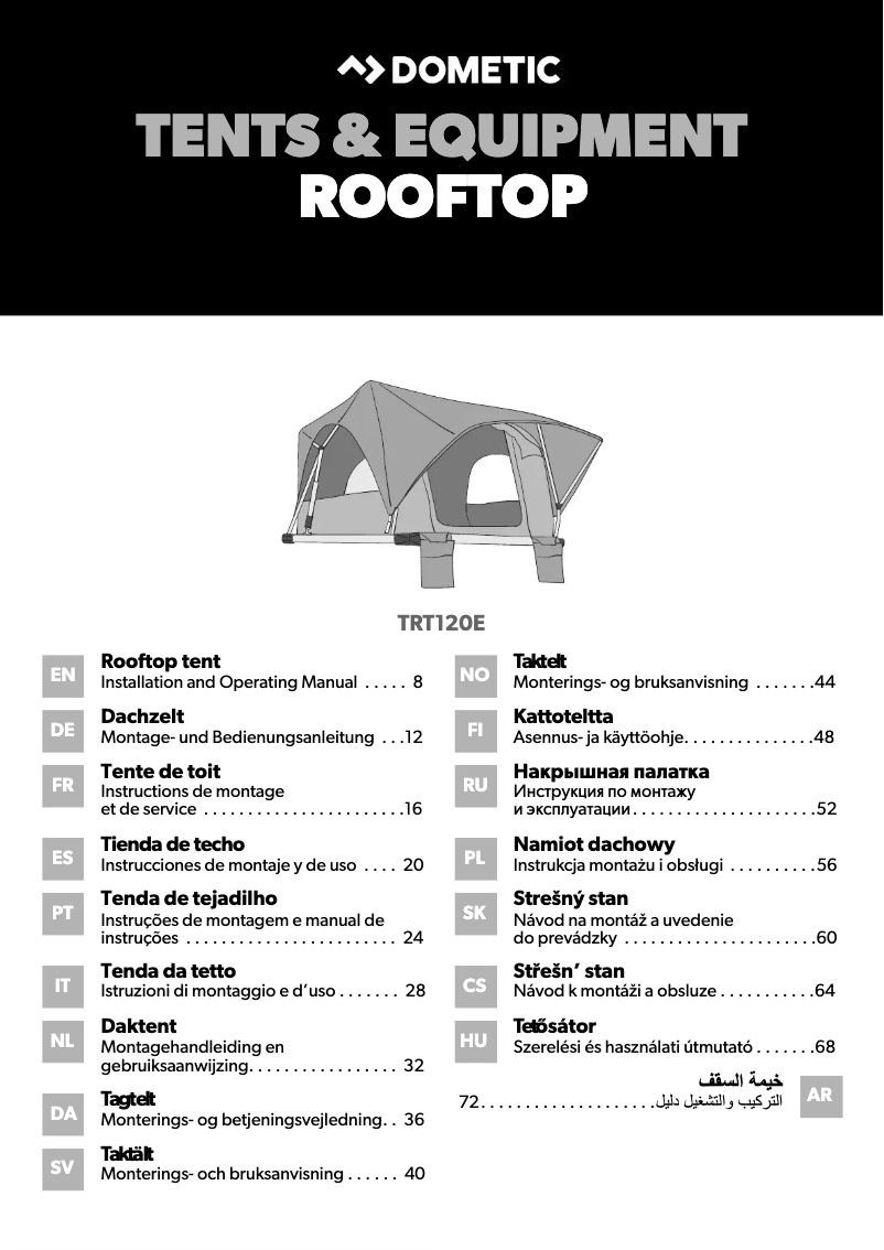 Imagen de la primera página del manual del dispositivo TRT120E Ocean
