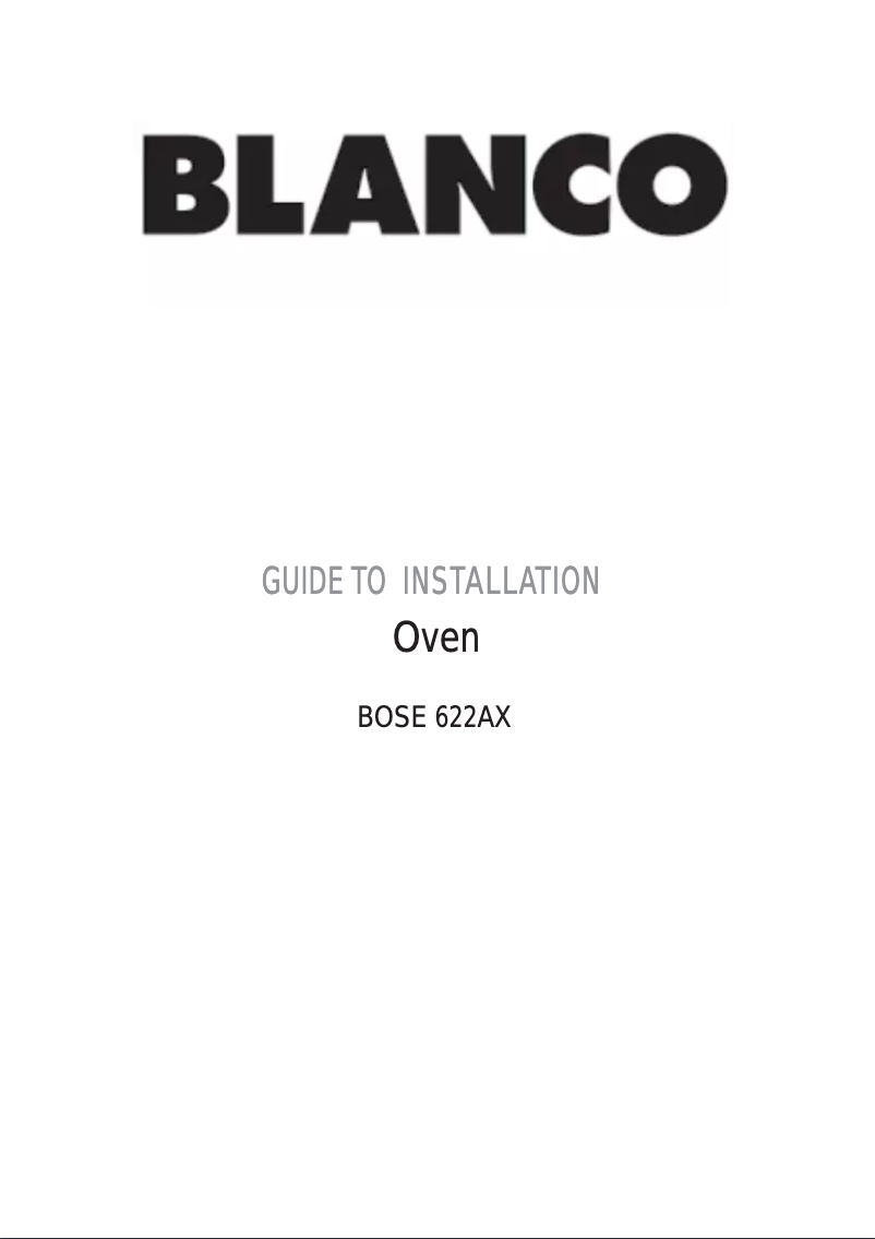 Page n°1 - Manuel utilisateur BLANCO BOSE622AX