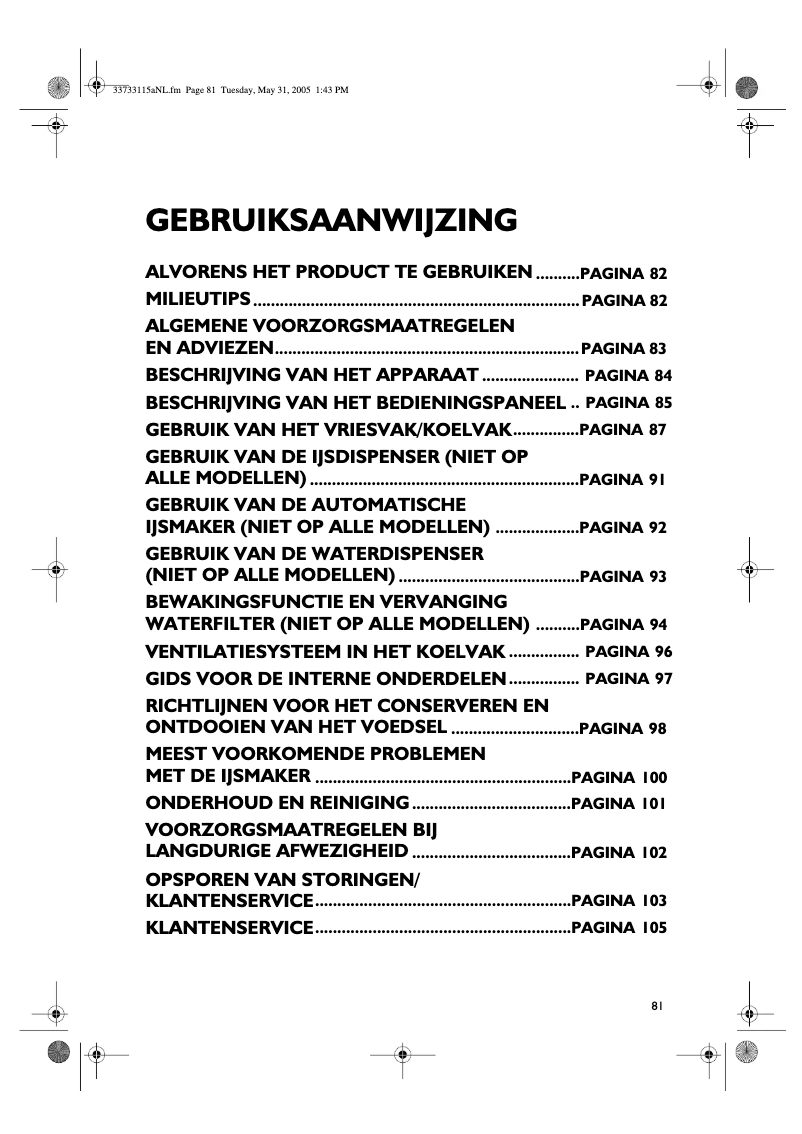 Página 1 del manual Manual de usuario Whirlpool S 20 D RWW