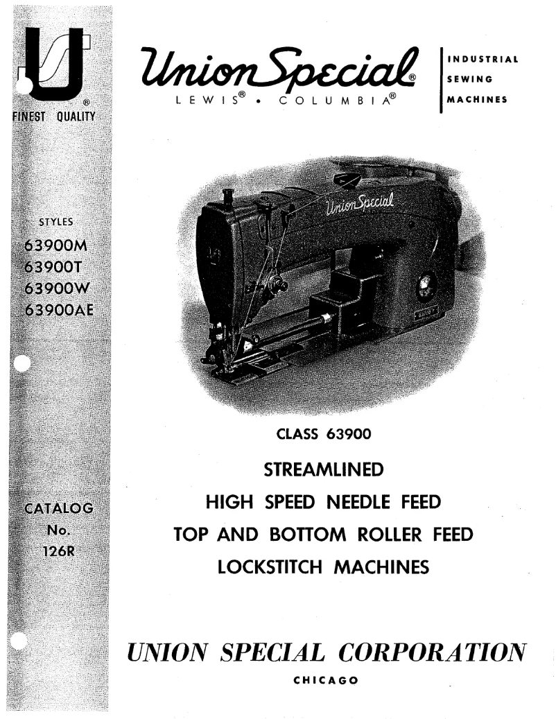 Page n°1 - Manuel utilisateur Union Special 63900T