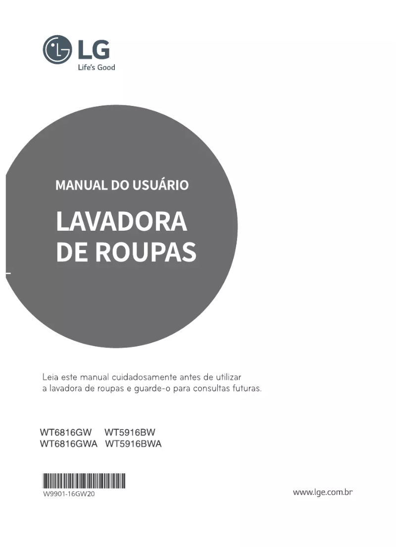 Page 1 de la notice Manuel utilisateur LG WT5916BW