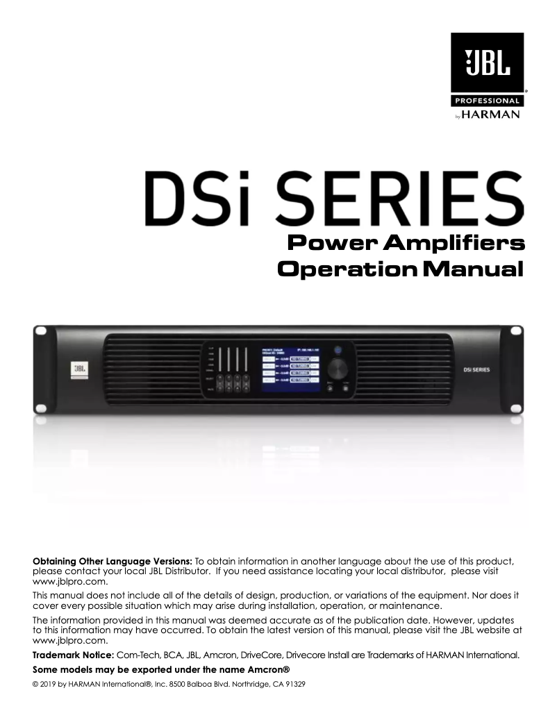 Page n°1 - Manuel utilisateur Crown DSi 2.0 MA4