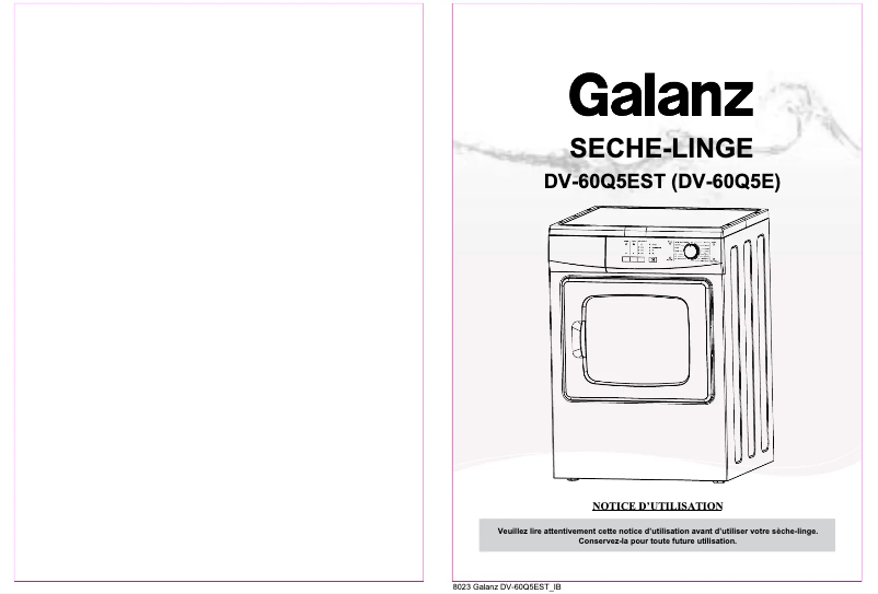 Image de la première page du manuel de l'appareil DV-60Q5EST