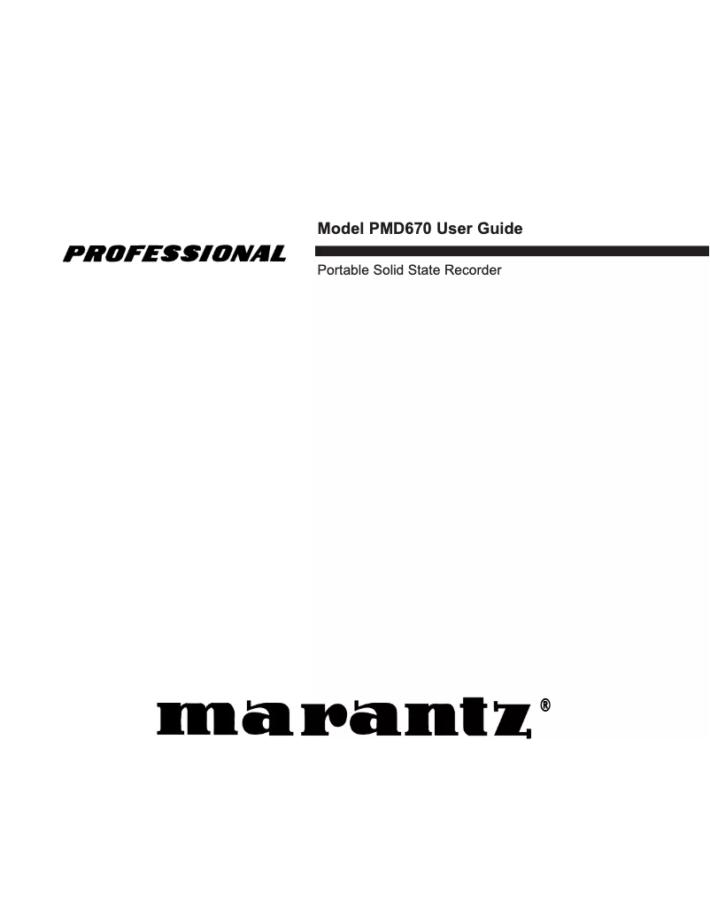 Page n°1 - Manuel utilisateur Marquant PMD670