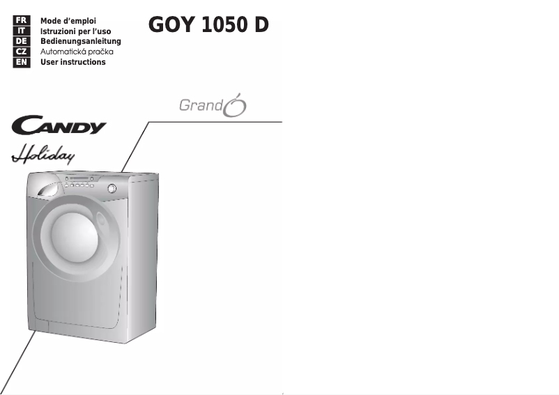 Page 1 de la notice Manuel utilisateur Candy GOY 1050D/L-S