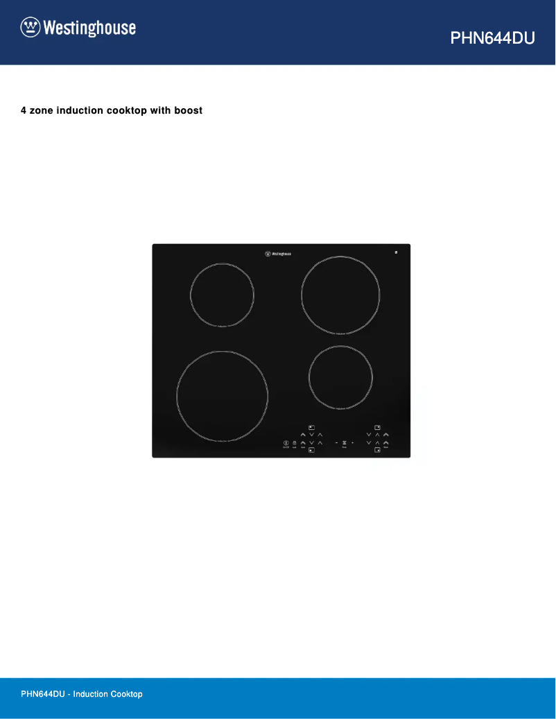 Page n°1 - Fiche technique Westinghouse PHN644DU