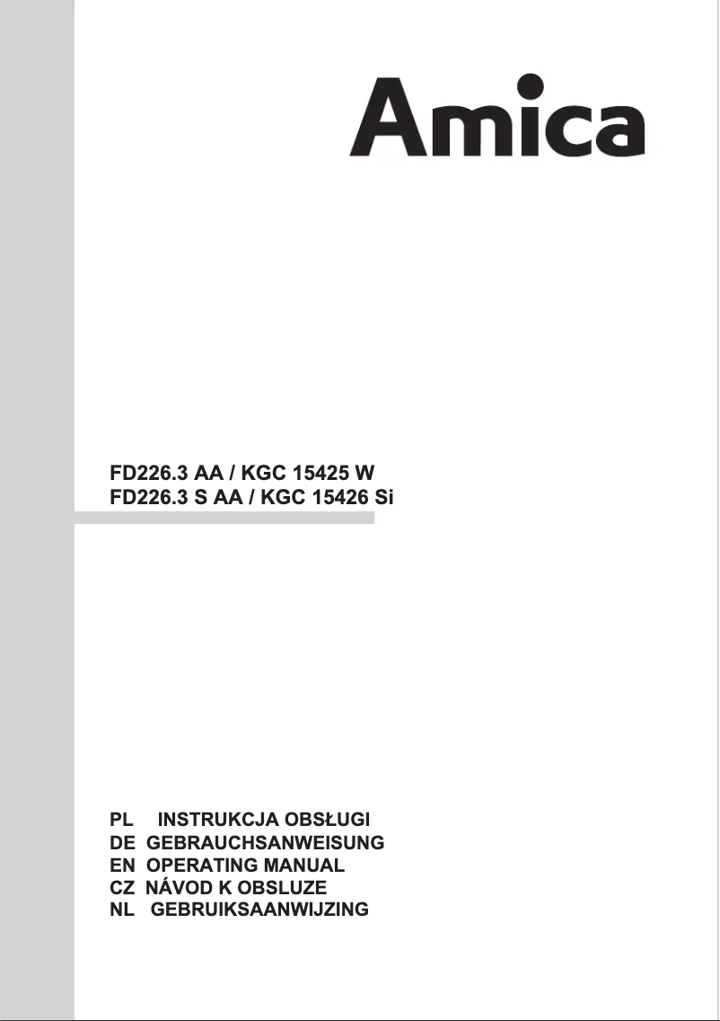 Page n°1 - Manuel utilisateur Amica KGC 15426 SI