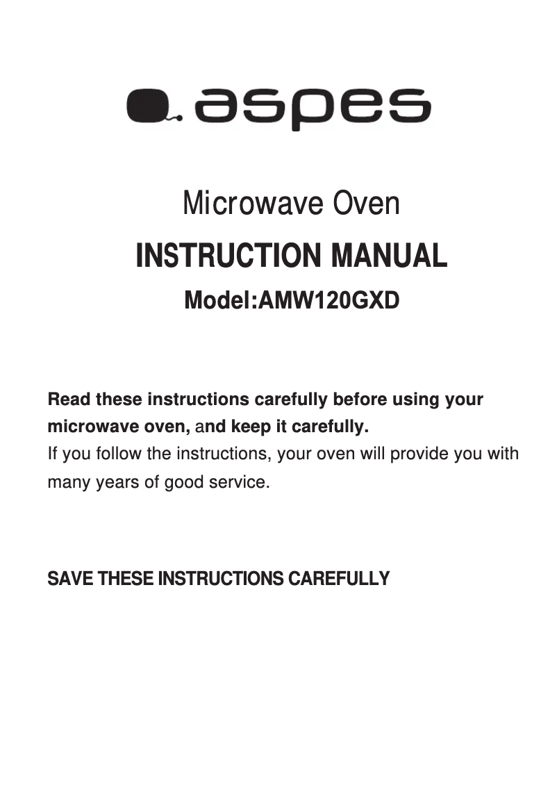 Página 1 del manual Manual de usuario Aspes AMW120GXD