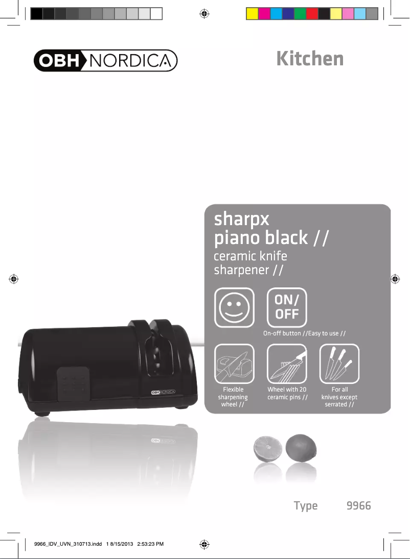 Page 1 de la notice Manuel utilisateur OBH Nordica SharpX 9966