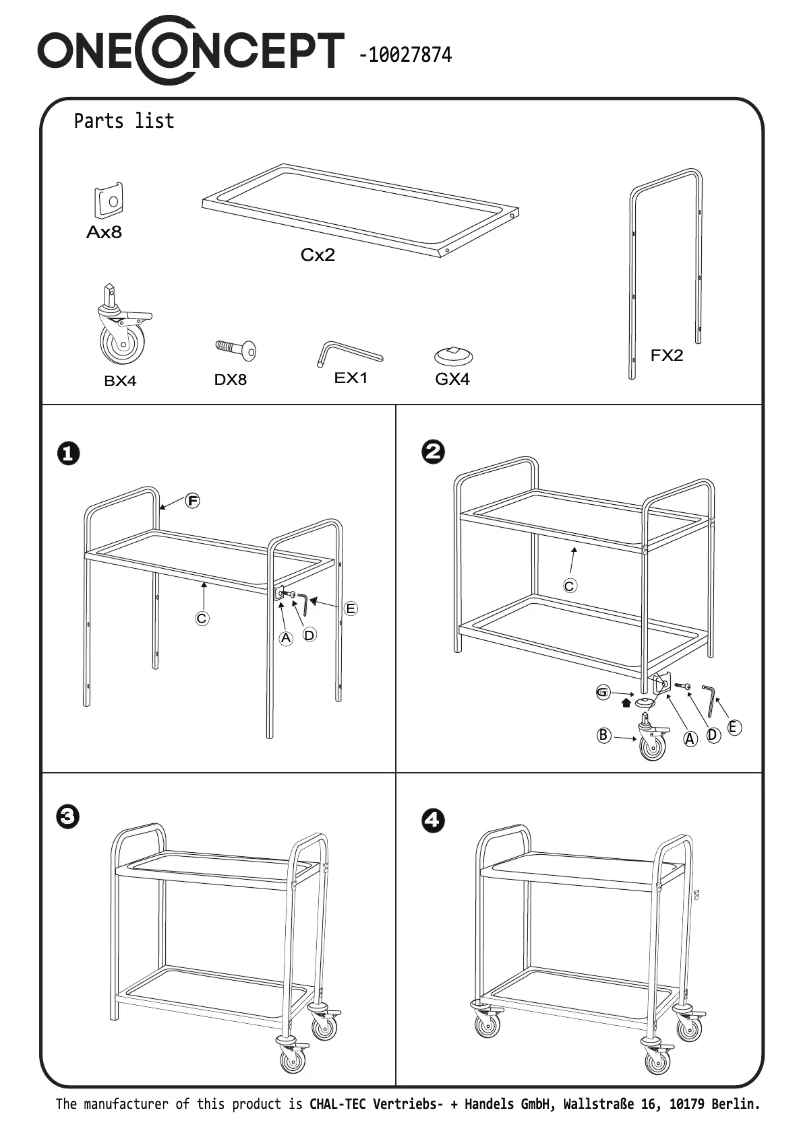 Página 1 del manual Manual de usuario OneConcept The Great Gatsby