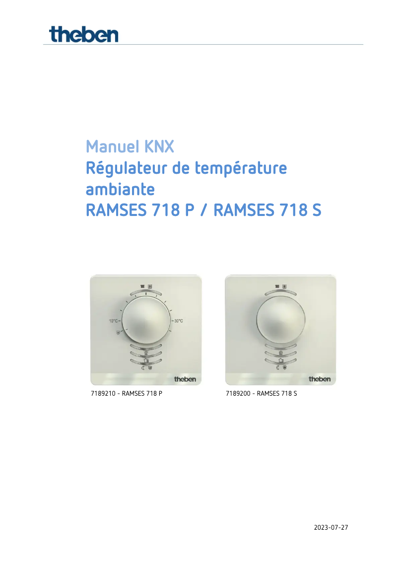 Page n°1 - Manuel utilisateur Theben RAMSES 718 S KNX