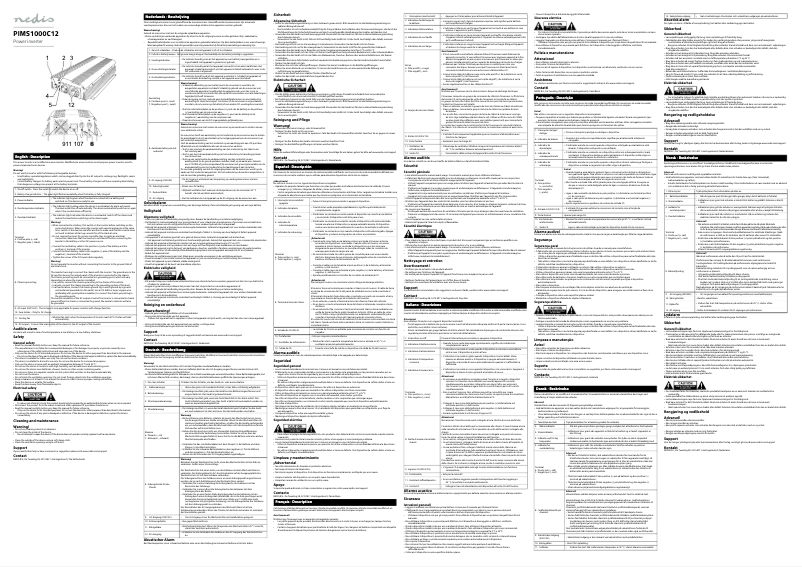 Page n°1 - Manuel utilisateur Nedis PIMS1000C12