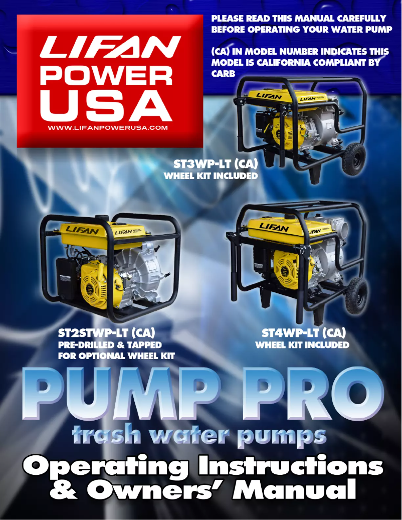 Page n°1 - Manuel utilisateur Lifan ST3TWP-LT