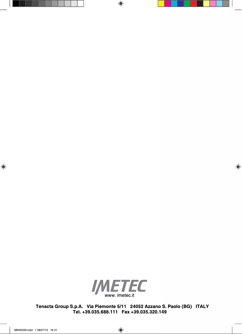 Page n°1 - Manuel utilisateur Imetec ACQUA BT 100