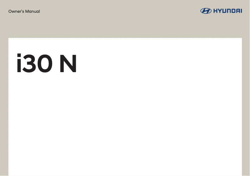 Page 1 de la notice Manuel utilisateur Hyundai i30 N (2019)