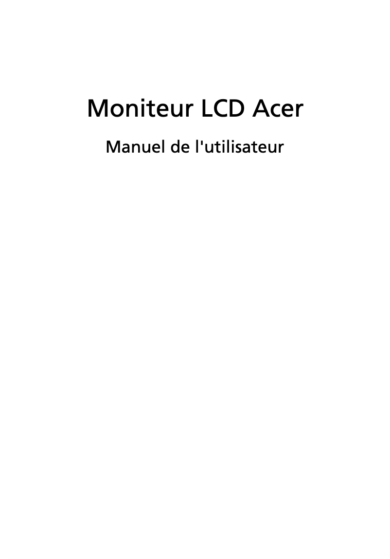Page 1 de la notice Manuel utilisateur Acer BE270