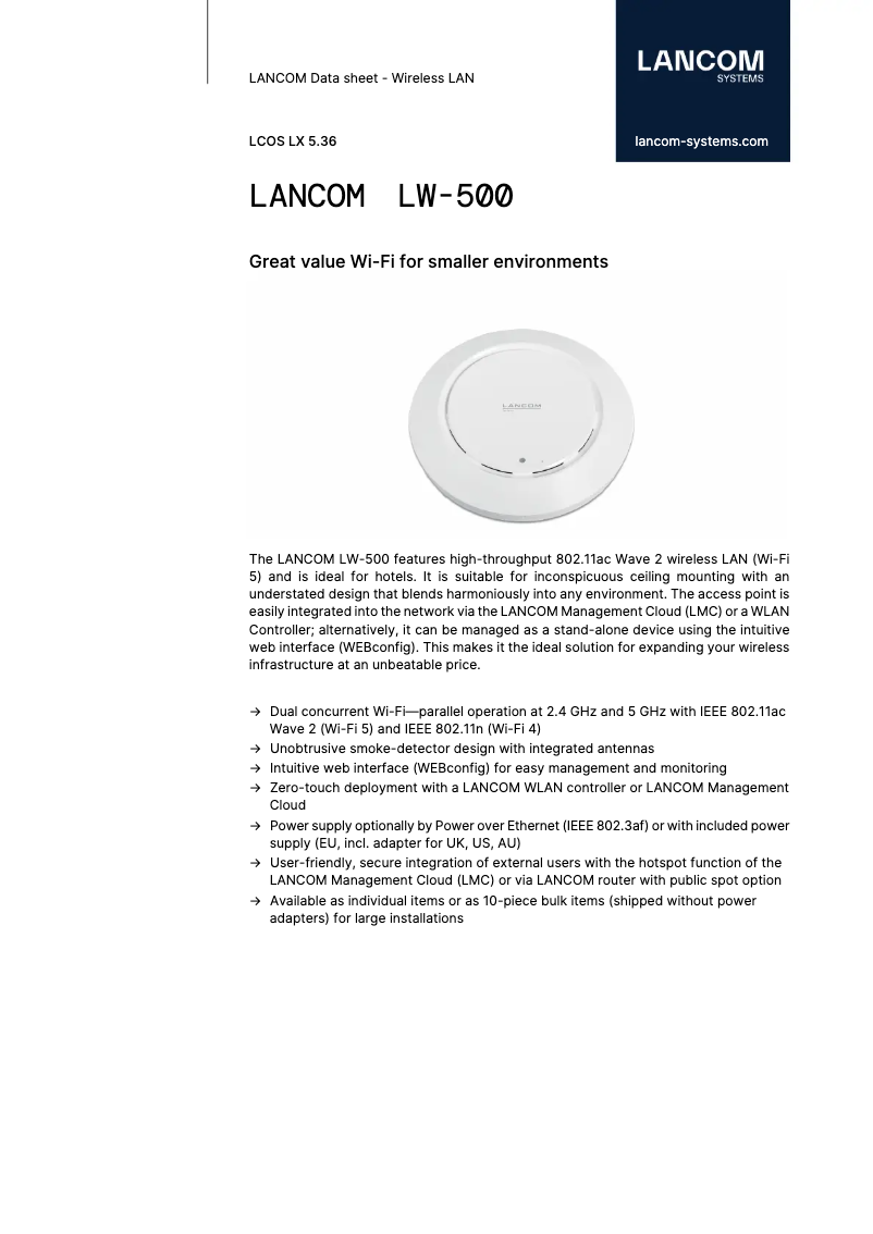 Image de la première page du manuel de l'appareil LW-500