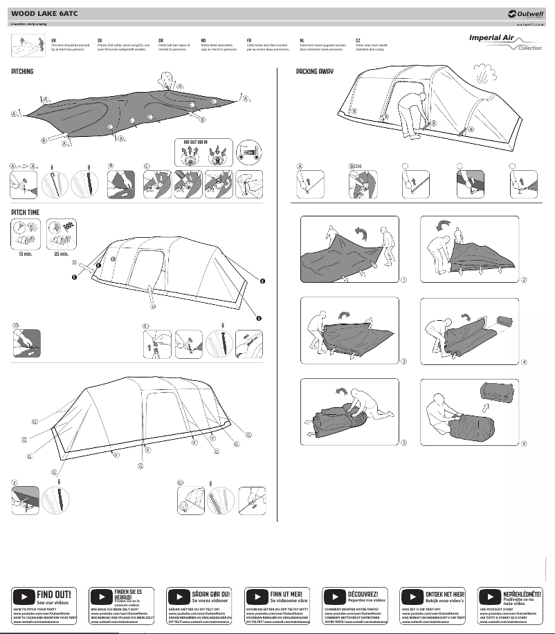 Page 1 de la notice Manuel utilisateur Outwell Wood Lake 6 Air TC