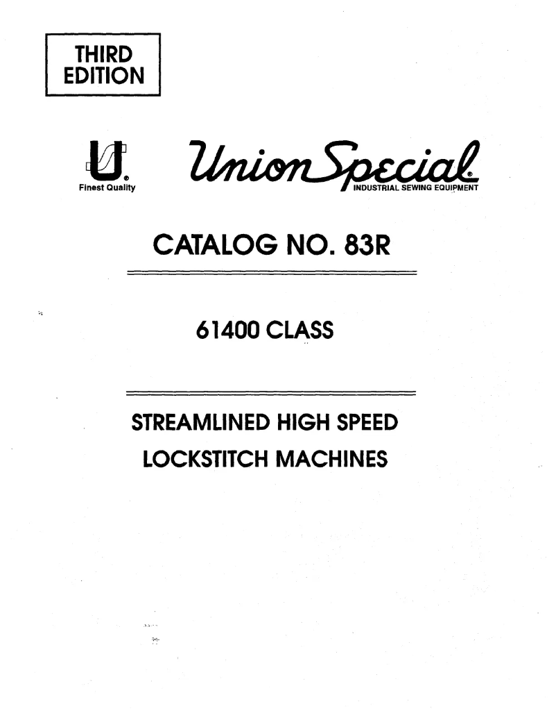 Page n°1 - Manuel utilisateur Union Special 61400J