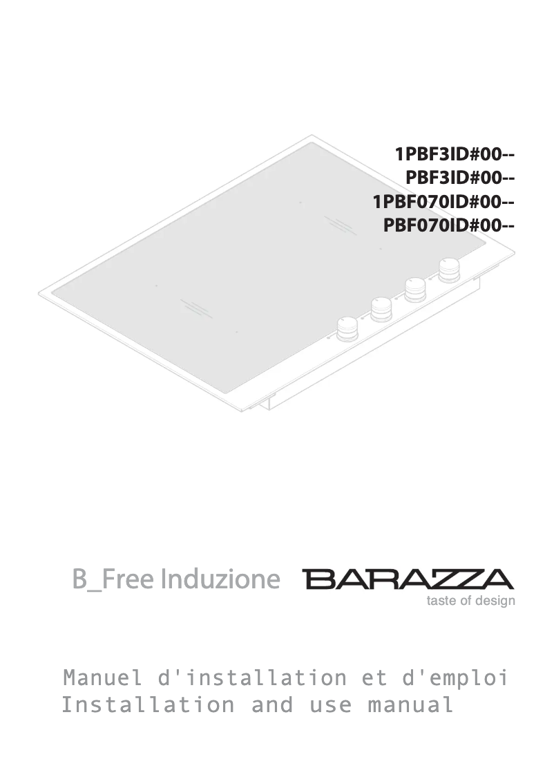 Page 1 de la notice Manuel utilisateur Barazza 1PBF7ID