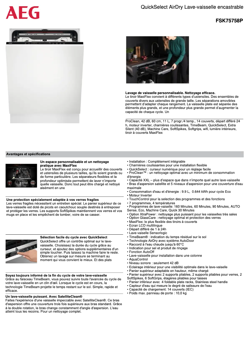 Image de la première page du manuel de l'appareil FSK75758P