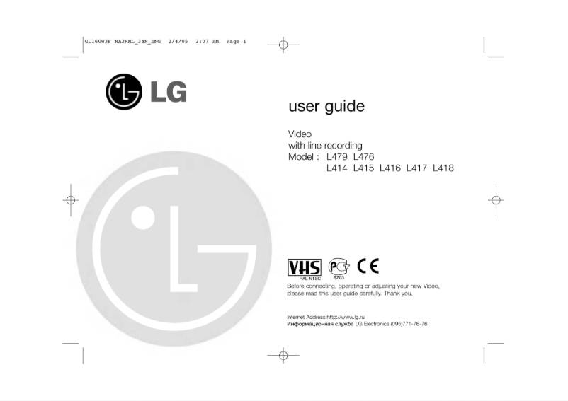 Page 1 de la notice Manuel utilisateur LG L416