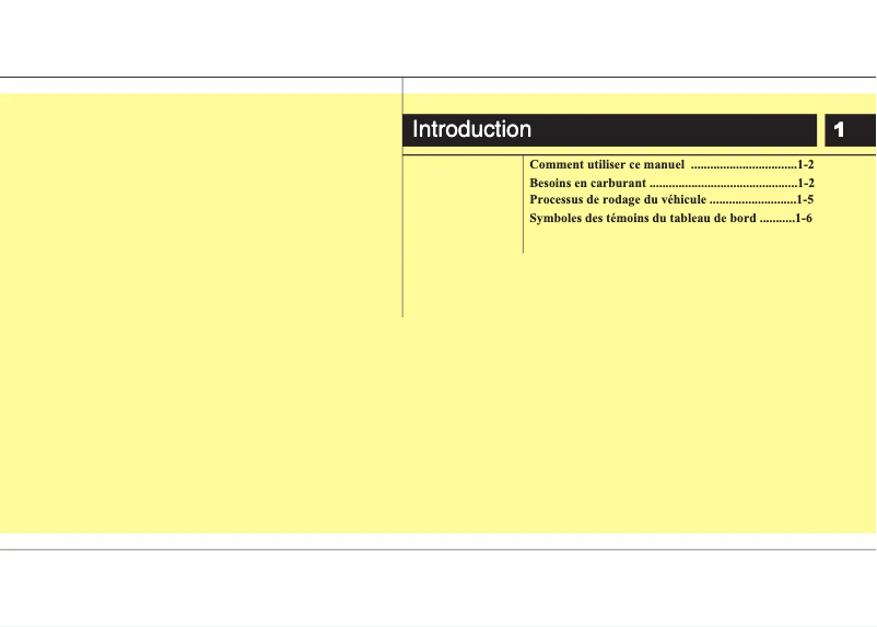 Page 1 de la notice Manuel utilisateur Hyundai i20 (2011)