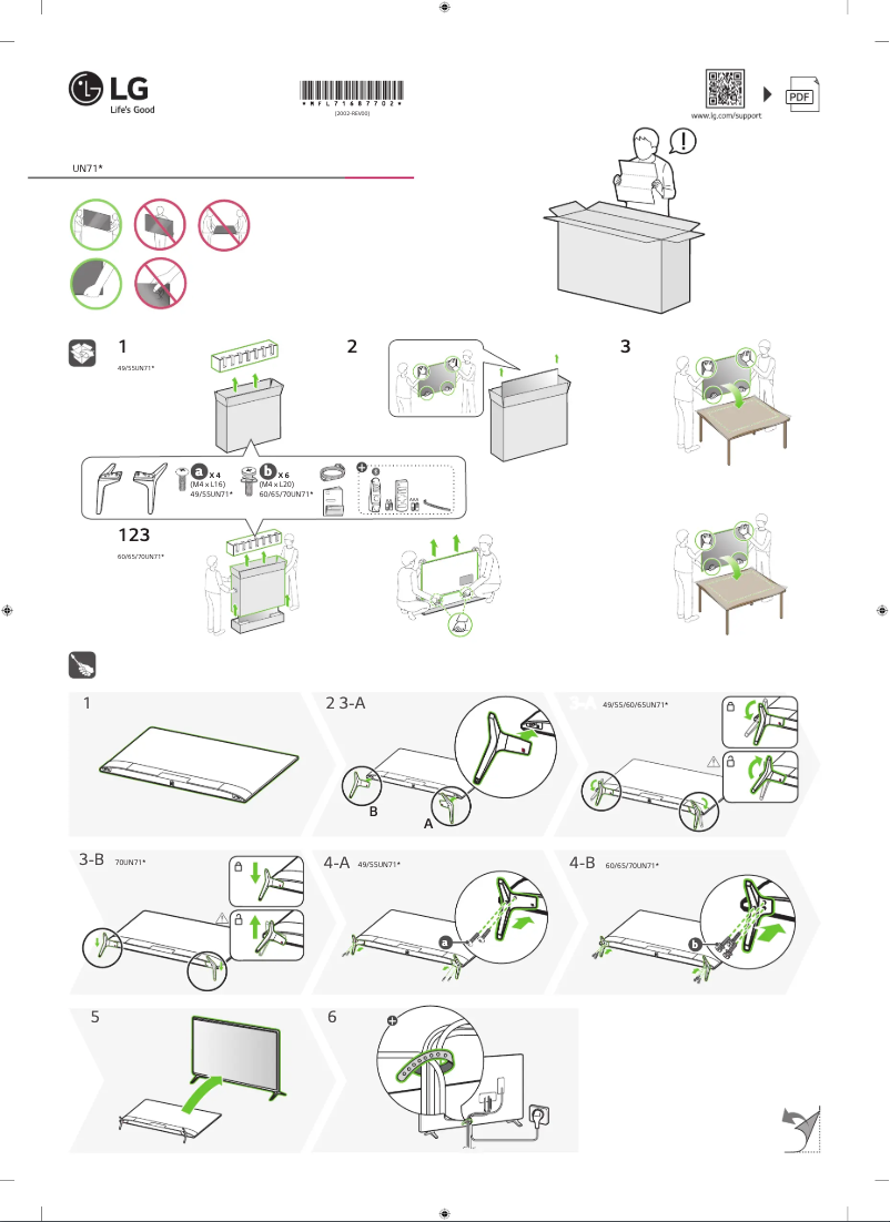 Image de la première page du manuel de l'appareil 55UN71003LB
