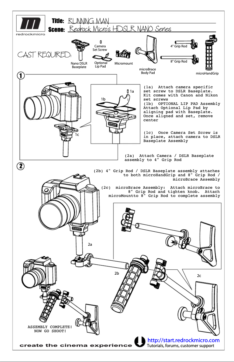 Page 1 de la notice Manuel utilisateur Redrock Micro Nano RunningMan